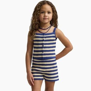 Polo Ralph Lauren Navy and Cream Striped Knit Set